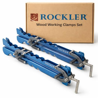 Rockler Mini Deluxe Panel Clamps (2-Pack) Four-Way Pressure Clamp Set