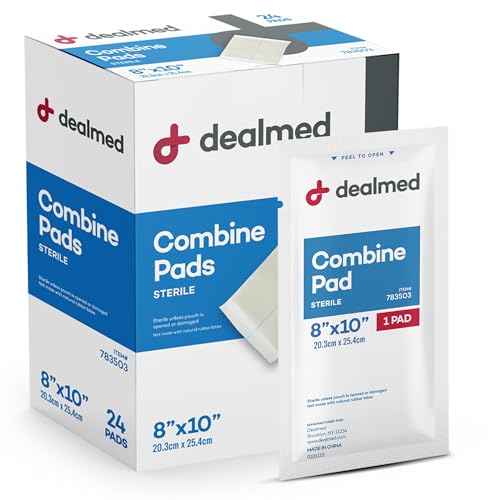 Dealmed Abdominal Combine Pads - Sterile 8 x 10 in - 24 Count - size: 8" x 10", style: Pack of 1