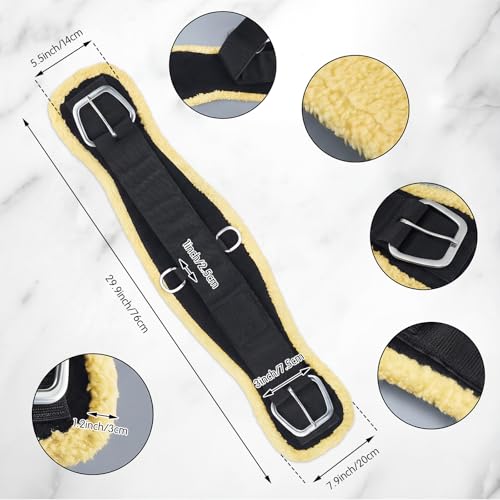 Soulchen Fleece Horse Cinch with Removable Liners 30 Inch Breathable