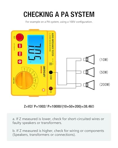 ALLOSUN - EM480B Audio Impedance Tester Digital LCD Insulation Resistance Megohmmeter Meter Tester with Bag