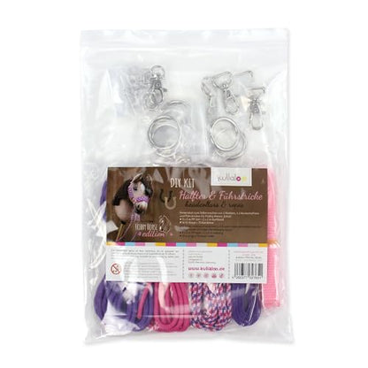kullaloo DIY Hobby Horse Halter Kit ✦ Make Stick Horse Head Collars, Rope Halters & Reins ✦ Includes Digital Instructions (PDF) ✦ Purple/Pink - color: Halter purple / pink