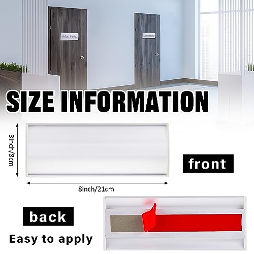 Therwen 6 Pcs Aluminum Office Name Plate Holder for Door, Silver - color: Silver