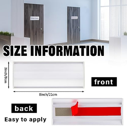 Therwen 6 Pcs Aluminum Office Name Plate Holder for Door, Silver - color: Silver