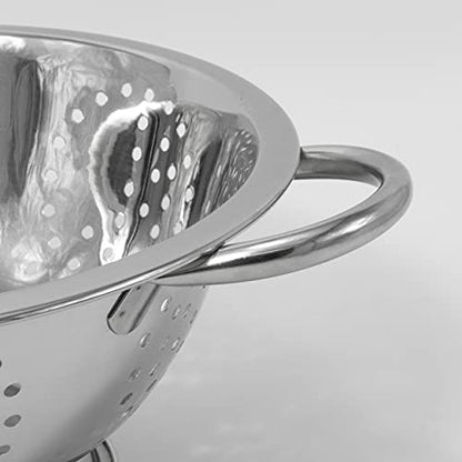 ExcelSteel Colander Set Stainless Steel | Nesting Design | Mirror Polished-| Oversized Handles-| 1-4 Quart,Set of 3,(Pack of 6) - size: 1 QT/2.5 QT/4 QT (Pack of 6)
