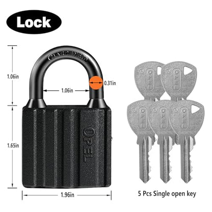 Heavy Duty Security Chain Lock with Padlock, 43 Inch 8mm Manganese Steel Chain, Anti-Rust & Anti-Theft - for Bike, Scooter, Motorcycle, Door, Gate, Fence