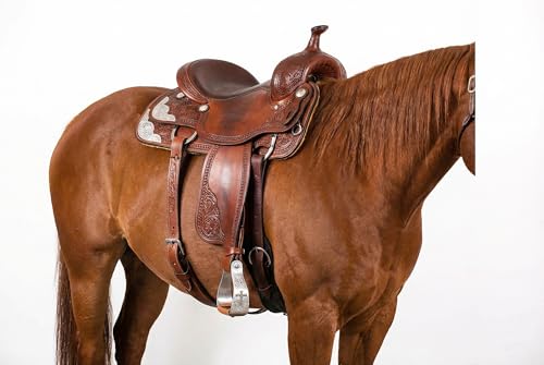 CHALLENGER Horse Saddle Stirrups Western Aluminium Twisted Engraved Rhinestone Cross 51189