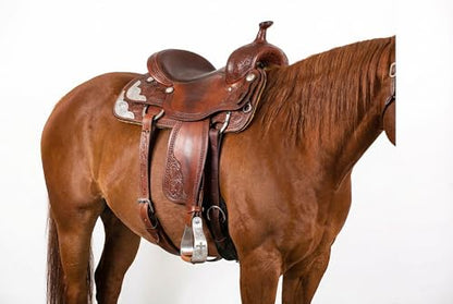 CHALLENGER Horse Saddle Stirrups Western Aluminium Twisted Engraved Rhinestone Cross 51189