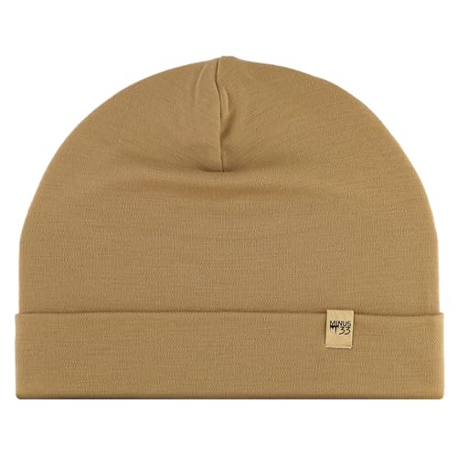 100% Merino Wool Cuff Beanie - Mens & Womens Warm Winter Hat - Watch Cap - Toque - Novelty Beanie - One Size Fits Most - color: Desert Sand