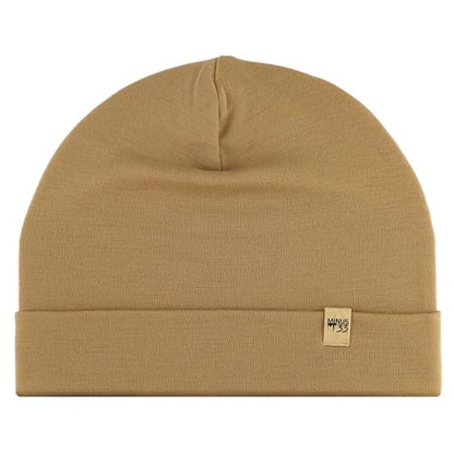 100% Merino Wool Cuff Beanie - Mens & Womens Warm Winter Hat - Watch Cap - Toque - Novelty Beanie - One Size Fits Most - color: Desert Sand