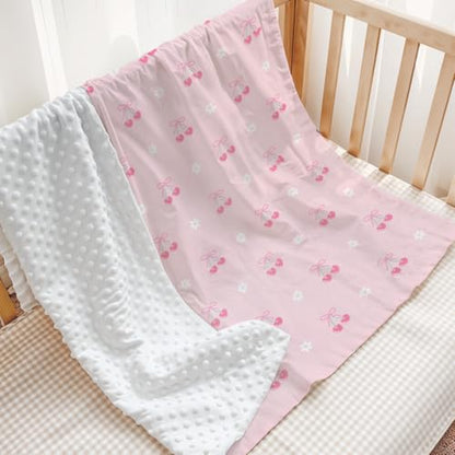 SANDJEST Cherry Minky Blanket 30 x 40 Inches, Gift for Christmas Birthday - color: Cherry