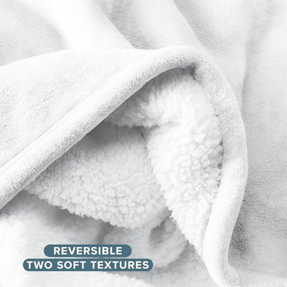 Bare Home Sherpa Fleece Blanket (Throw, White) - color: 01 - White - White, size: Throw/Travel