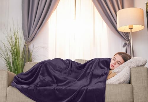 Utopia Bedding Ultra Soft Fleece Bed Blanket Throw Size Purple (50x60 Inch) - color: Purple, size: Throw (50x60 Inch)