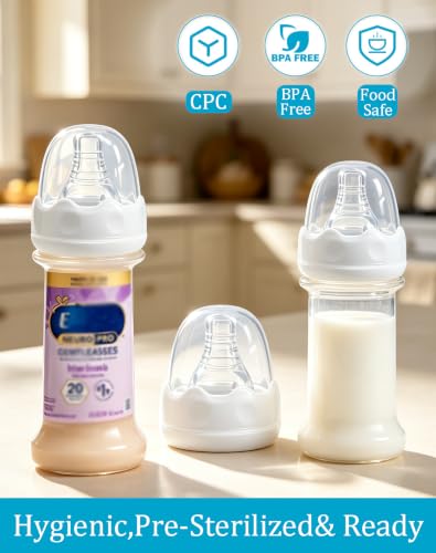 Replacement Nipples Compatible with Similac & Enfamil Ready-to-Feed Baby Bottles, Soft Silicone Baby Bottle Nipples, Medium Flow, Reusable, BPA Free, Dishwasher Safe, 6 Pack - size: Medium Flow, 3 Month +