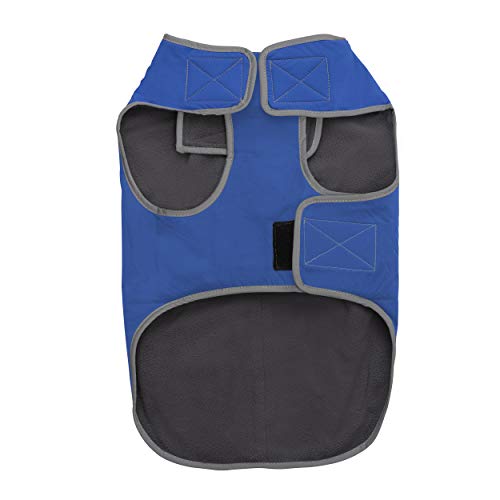 Jacket for All Dogs, Fleece-Lined, Waterproof Doggie Vest, Reflective Pet Parka (2200) (X-Small, Blue) - color: Blue, size: X-Small