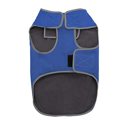 Jacket for All Dogs, Fleece-Lined, Waterproof Doggie Vest, Reflective Pet Parka (2200) (X-Small, Blue) - color: Blue, size: X-Small