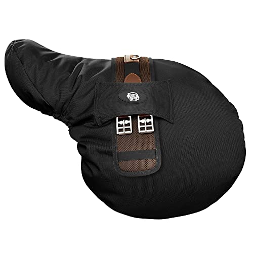 SmithBuilt English Saddle Cover, Black - Breathable, Waterproof Fleece-Lined Fitted Protector - color: Black