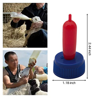Baby Goat Nipple, 20 Pieces Goat Lamb Teat Feeder Bottle Topper Feeding,Soft Rubber Goat Milk Drinking Nipple for Nursing Lambs,Puppy (Blue, 20 Pieces) - color: Blue