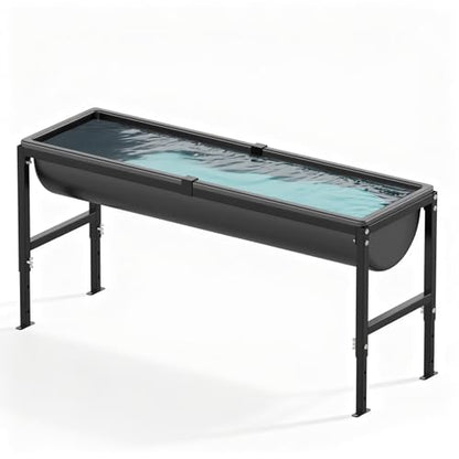 Livestock Water Trough 12 Gallon | Animal Waterer with Adjustable Stand, Easy to Assemble and Carry, Feeding Goat, Sheep, Horse, Dog in Farm - size: 1 PC
