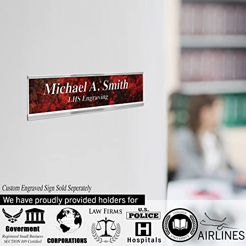 Custom Office Door Name Plate, Wall Sign Brass with Black Letters, 2x6 | Mounting Included 10+ Options, Desk, Wall, Cubicle & Door Nameplate Holders, 3M Adhesive, Hanging, Personalized & Made in USA - color: M6 - Brushed Brass Pattern & Black Lettering, s