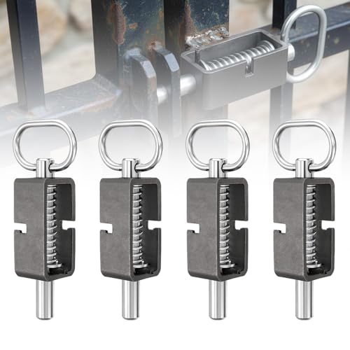 WRINGKIT 4 Pack Weld-On Spring Latch, Heavy-Duty | Trailer Gate Latch Lock with Plain Tube, 5/8" Steel Spring Loaded Latch Assembly for Utility Tailgate, Ramp Doors, Tracks