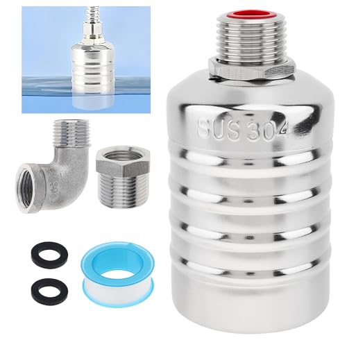 Float Valve, 1/2inch to 3/4inch Auto Fill Shut Off Water Float Valves | 304 Stainless Steel Fully Automatic Water Level Control for Water Tank, Pool, Tower, Livestock Troughs - style: Style 1