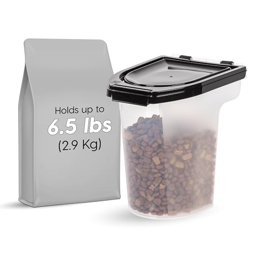 IRIS USA Dog Food Storage Container, Up to 6.5 lbs, Black, Made in USA