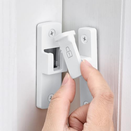 White 90 Degree Barn Door Lock ，Right Angle Door Lock Latch - color: White_90 Degree