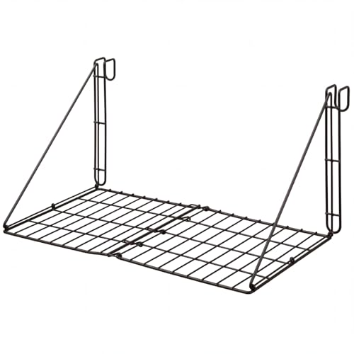 Gisafai 36'' x 18'' Portable Hanging Shelf for Horse Show, Foldable Metal Mesh Tack Shelf, for Horse Trailer, Tack Room, Barn, Stall Organizer Rack Holds Equestrian Items, Folds for Easy Transport