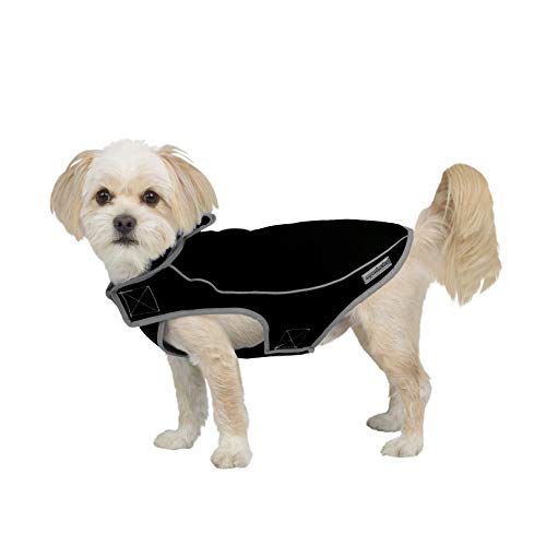 Jacket for All Dogs, Fleece-Lined, Waterproof Doggie Vest, Reflective Pet Parka (2200) (X-Small, Black) - color: Black, size: X-Small