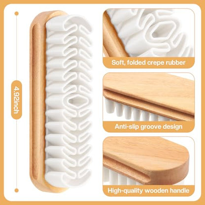 2 Pcs Suede Shoe Brush Nubuck Leather Cleaner Shoes Shine Dauber Crepe Applicators Set(2 Suede Brushes) - style: 2 Suede Brushes
