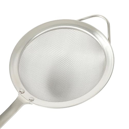 Sur La Table Kitchen Essential Stainless Steel W/Walnut Handle 5.5 Inch Mesh Strainer and Sifter
