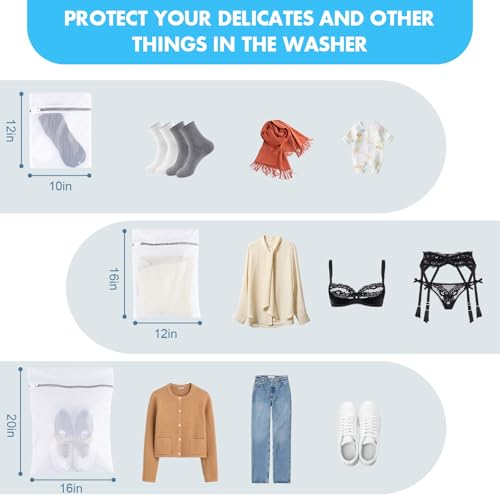 Mesh Laundry Bags for Delicates(Honeycomb), 3 Pcs Laundry Bags Mesh Wash Bags in 3 Sizes(1 Large, 1 Medium, 1 Small), Lingerie Bags for Washing Delicates, Garment Bag for Washing Machine - style: Honeycomb
