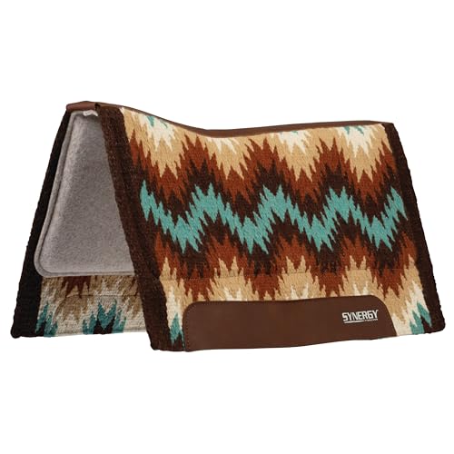 Weaver Equine Synergy Contoured Performance Saddle Pad - color: Stampede-Brown/Sand, size: 32" x 34"