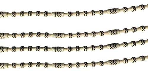 Natural & Black Knots Raw Hide Leather Horse Tack Hand-Braided Romal Romel Reins Hand Made Reins-8.5 Ft Rein, 52' Romel