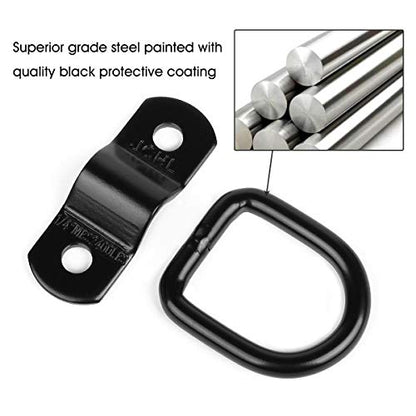 D Rings Tie Down Anchors Hooks for Trailer Truck Bed Bracket Enclosed Points Pickup Camper Surface Mount D-Ring Heavy Duty 1/4" 2400 Pound Capacity (10-Pack) - color: 10-Pack