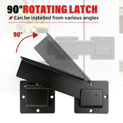BURMONG 9" Reversible Door Latch with Padlock Hole,Heavy Duty 4mm Aluminum Alloy Adjustable Door Latch for Sliding and Swing Doors, Garages, Sheds, Barn Doors, Wooden Fences, Outdoor Gates