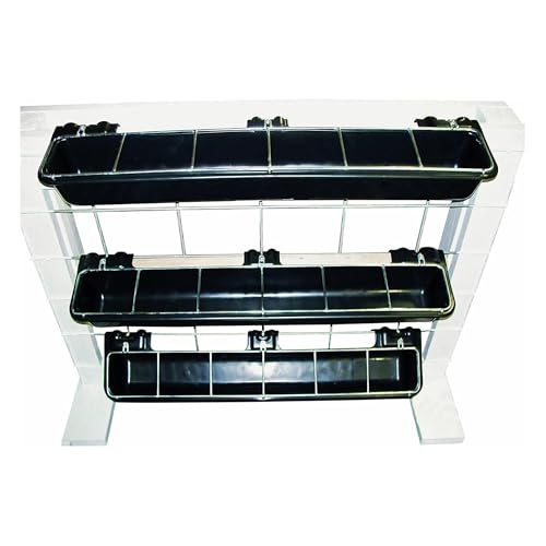 Little Giant HF9BLACK Hook Over Goat Trough Heavy Duty Galvanized Steel 9 Quart Feeder, Black (2 Pack)