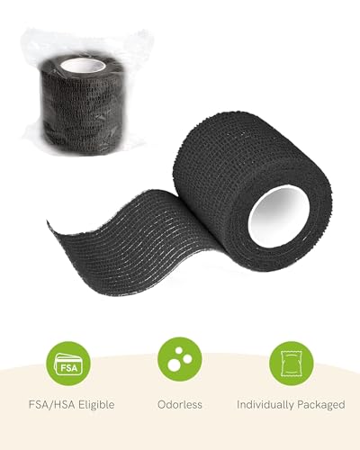 FriCARE Self Adhesive Bandage Wrap, Medical Tape in First Aid Kit, Classic | Elastic Cohesive Bandages for Sports/Vet/Wrist Ankle Wounds, 2 Inches X 5 Yards, Latex-free 6 Rolls - color: Classic
