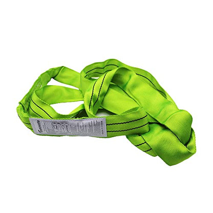 4 Pack 2x6ft Polyester Rigging Lifting Straps for Hoist Heavy Duty Objects, Poly Endless Round Lift Sling for Hoisting Towing Cargo, Green