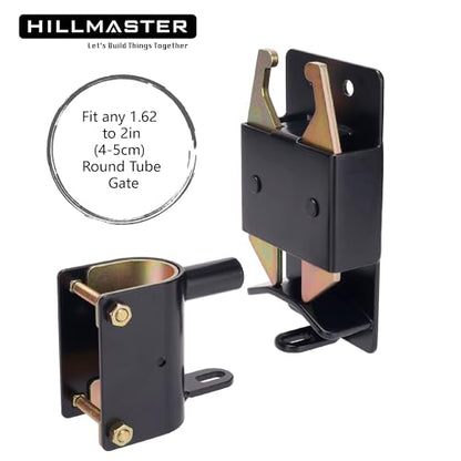 HILLMASTER 2 Pack Heavy Duty 2 Way Farm Gate Latch, Two Way Fence Gate Latch for Metal Gates Livestock Cattle Gate Latches Gate Hardware for Horse Corrals, Ranches(Screws and Instructions Included) - size: 2 Pack