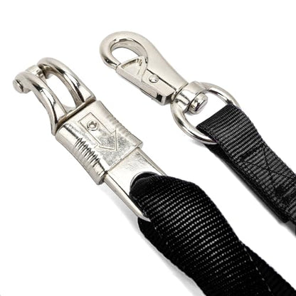 2PCS Cross Ties,Adjustable Nylon Cross Ties for Horse Horse Trailer Tie with Panic Snap and Bull Snap, Adjustable Length from 44.5-78.5 Inch,Black - style: Black-2PCS