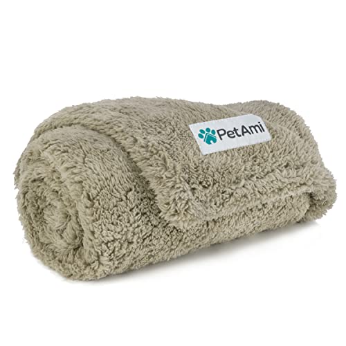 PetAmi Fluffy Sherpa Waterproof Dog Blanket for Medium Pet Cat 29x40, Taupe - color: Taupe, size: Medium (29x40)