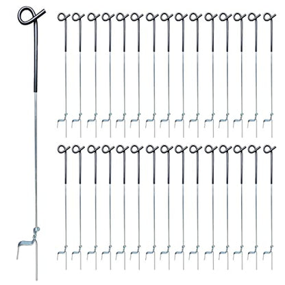 ARIFARO 30Pack Step in Fence Post 41 Inch Pig Tail Step-in Fence Post,Electric Fencing Post,Metal Garden Fencing for Pasture Boundary,Black - color: Black