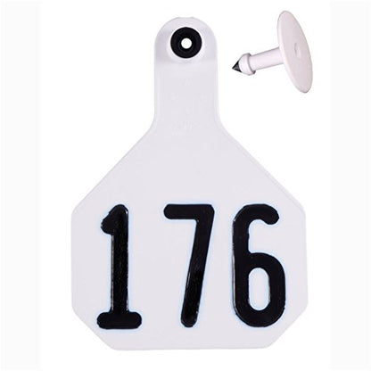 YTEX 3 Star Medium White Cattle ID Ear Tags Numbered 151-175