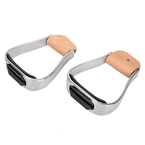 Aluminum Western Horse Saddle Stirrups, 4.9 Inch Width, Metal Construction for Horse Riding
