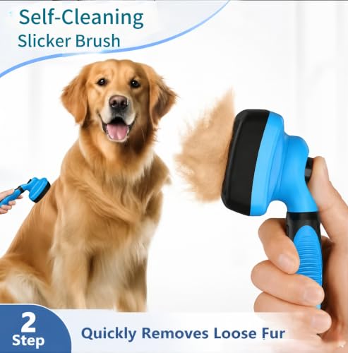 Dog Brush for Shedding,Deshedding Slicker Undercoat Rake Brush for Dog,6PCS - color: Blue-6