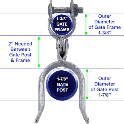 Heavy Duty Fork Latch (Bolt in) 1-3/8" x 1-7/8" Galvanized Pressed Steel - color: GALVANIZED, size: 1-3/8" x 1-7/8"