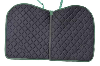 Christmas Santa Saddle Pad Set + Matching Ear Bonnet – Holiday Horse Riding Gear Festive Equestrian Gift Set Dressage, Hunter - size: Horse/Full