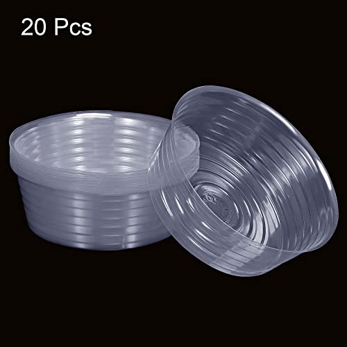 MECCANIXITY Plant Pot Saucer 10 Inch Plastic Round Flower Drip Tray for Indoor Outdoor, Clear Pack of 20 - size: 25.4x9cm