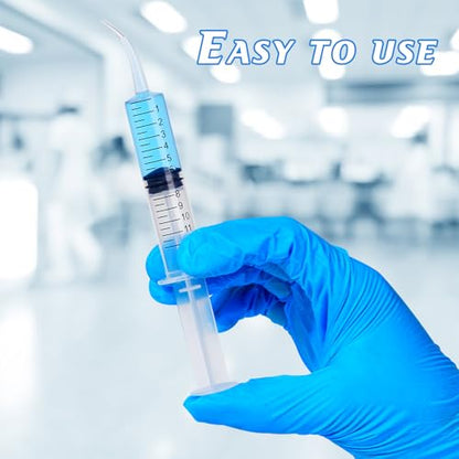 Wisdom Teeth Syringe,12ml Dental Irrigation Syringe (10 Pack) - style: Curved Tip 10 Pack